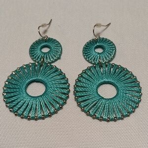 Elegant Teal Circular Earrings